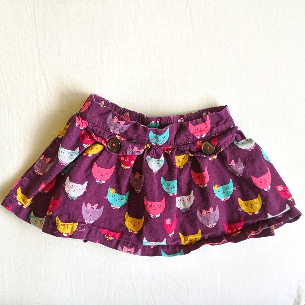 cherokee colorful cat print cotton skater skirt 12 months baby girl